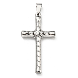 Stainless Steel Color 304 Stainless Steel Big Pendants, Cross Charm, Stainless Steel Color, 50x27x6mm, Hole: hole: 8x5mm