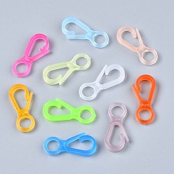 Mixed Color Acrylic Keychain Clasp, Snap Clasp, Imitation Jelly, Mixed Color, 32x14x4.5mm