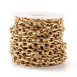 Golden 304 Stainless Steel Rolo Chains, Unwelded, Golden, 8mm, Links: 10.5x8x2mm