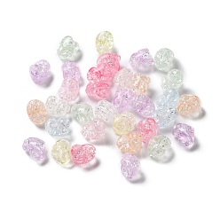 Mixed Color Transparent Acrylic Beads, Heart, Mixed Color, 9x12x9mm, Hole: 2mm