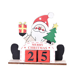 Santa Claus Decoración de exhibición de muñecas de madera, adornos de navidad, para regalo de fiesta decoración del hogar, santa claus, 52x150x135 mm