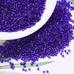 (DB0610) Violeta oscuro forrado en plata teñida Cuentas de miyuki delica, cilindro, granos de la semilla japonés, 11/0, (db 0610) teñido de plateado violeta oscuro, 1.3x1.6 mm, agujero: 0.8 mm, sobre 10000 unidades / bolsa, 50 g / bolsa