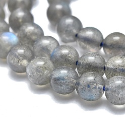 Labradorite Natural Labradorite Beads Strands, Round, 3.5~4mm, Hole: 0.6mm, about 97pcs/Strand, 15.35 inch(39cm)