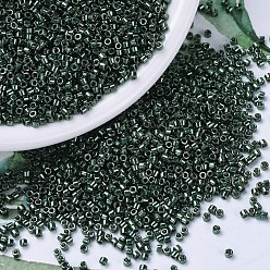 (DB0458) Verde azulado oscuro galvanizado Cuentas de miyuki delica, cilindro, granos de la semilla japonés, 11/0, (db 0458) verde azulado oscuro galvanizado, 1.3x1.6 mm, agujero: 0.8 mm, sobre 2000 unidades / botella, 10 g / botella