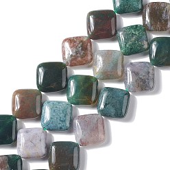 Indian Agate Natural Indian Agate Beads Strands, Rhombus, 18~19x18~19x6mm, Hole: 1mm, about 22pcs/strand, 15.74 inch