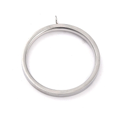 Color de Acero Inoxidable 304 ajustes del anillo de dedo de acero inoxidable, base de anillo de bucle, color acero inoxidable, tamaño de EE. UU. 7 (17.3 mm), 2 mm, agujero: 2 mm, diámetro interior: 17.3 mm