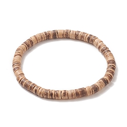 Camel Coconut Beaded Stretch Bracelet for Men Women, Camel, 1/4 inch(0.55cm), Inner Diameter: 1-7/8 inch(4.7cm)