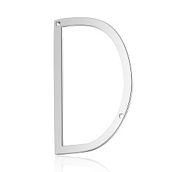 Letter D 201 Stainless Steel Links connectors, Letter, Stainless Steel Color, Letter.D, 37x22x1mm, Hole: 1mm