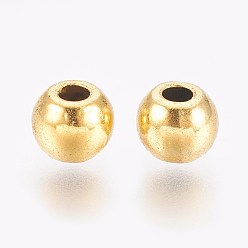Oro Antiguo Abalorios de aleación de estilo tibetano, barril, oro antiguo, sin plomo y el cadmio, 6x5 mm, agujero: 2.5 mm
