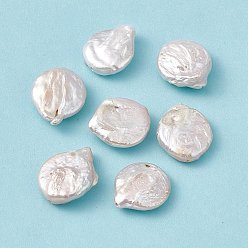 Seashell Color Baroque Natural Keshi Pearl Beads, Teardrop, Seashell Color, 16.5~20x15~18x6~10mm, Hole: 1mm