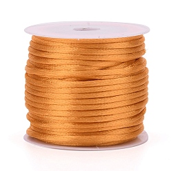Goldenrod Nylon Cord, Satin Rattail Cord, for Beading Jewelry Making, Chinese Knotting, Goldenrod, 2mm, about 10.93 yards(10m)/roll