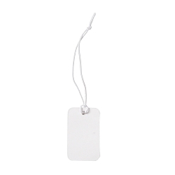 Белый Дым Бумажные ценники, с эластичным шнуром, прямоугольные, серый, 7.5~8 см, Прямоугольник: 25x15x0.3 мм