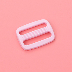 Pearl Pink Plastic Slide Buckle Adjuster, Multi-Purpose Webbing Strap Loops, for Luggage Belt Craft DIY Accessories, Pearl Pink, 26x22x3.5mm