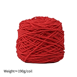 Roja Hilo de algodón con leche de 190g y 8capas para alfombras con mechones, hilo amigurumi, hilo de ganchillo, para suéter sombrero calcetines mantas de bebé, rojo, 5 mm