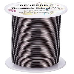 Gunmetal Round Copper Wire, for Wire Wrapped Jewelry Making, Gunmetal, 22 Gauge, 0.6mm, about 164.04 Feet(50m)/roll