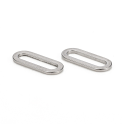 Stainless Steel Color 304 Stainless Steel Linking Rings, Oval, Stainless Steel Color, 16x6.5x1mm, Inner Diameter: 12.8x3.2mm