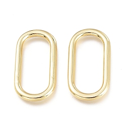 Real 18K Gold Plated Brass Linking Rings, Oval, Real 18K Gold Plated, 28x15x2.5mm, Inner Diameter: 23.5x9.5mm