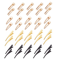 Mixed Color Iron Alligator Hair Clip Findings, Mixed Color, 55~70x8.517x12~21mm, 40pcs/set