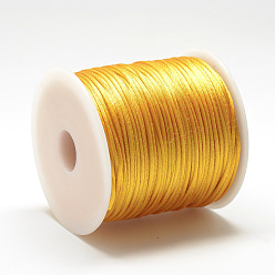 Orange Fil de nylon, corde de satin de rattail, orange, environ 1 mm, environ 76.55 yards (70m)/rouleau