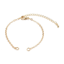 Real 18K Gold Plated Brass Cable Chain Bracelet Makings, with Jump Rings and Lobster Claw Clasps, Real 18K Gold Plated, 6-3/8 inch(16.3cm)