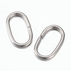 Stainless Steel Color 201 Stainless Steel Quick Link Connectors, Linking Rings, Oval, Stainless Steel Color, 10.5x6x1mm, Hole: 4.5x8.5mm