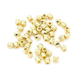 Doré  Ccb perles en plastique, colonne hexagonale à facettes, or, 4x4mm, Trou: 1.8mm