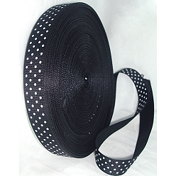 Черный Горошек лента Grosgrain ленты, чёрные, 5/8 дюйм (16 мм), 50 ярдов / рулон (45.72 м / рулон)
