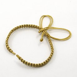 Dark Khaki Braided Nylon Cord for DIY Bracelet Making, Dark Khaki, 145~155x5x2mm, Hole: 2~4mm