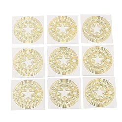 Star Self Adhesive Brass Stickers, Scrapbooking Stickers, for Epoxy Resin Crafts, Golden, Star Pattern, 30x0.3mm