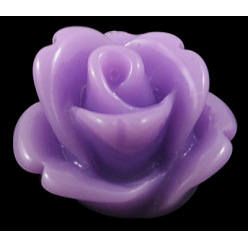 Medium Purple Resin Cabochons, Flower, Medium Purple, 10x6.5mm