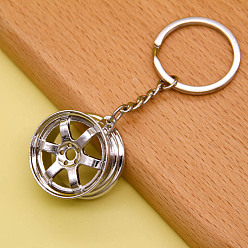 Platine Porte-clés alliage imitation pneu, platine, pendentif: 3.2x1.5cm