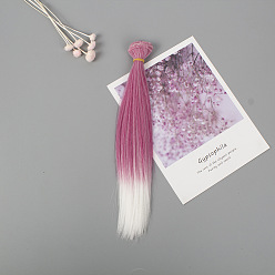 Camélia Cheveux longs et raides de coiffure de poupée de fibre à haute température, pour bricolage fille bjd making accessoires, camélia, 25~30 cm