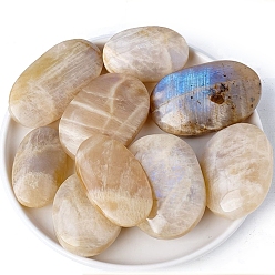 Moonstone Natural Moonstone Palm Stones, Healing Pocket Stone, Oval, 40~70mm