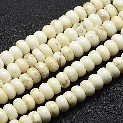 Howlite Chapelets de perles howlite naturelles , teint, rondelle, 6x3.5mm, Trou: 0.5mm, Environ 108 pcs/chapelet, 15.7 pouce (40 cm)