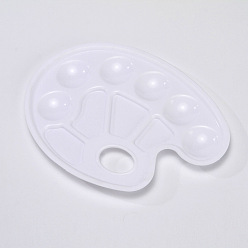 White PP Plastic Palette, Painting Supplies, Oval, White, 23x17cm