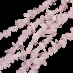 Pink Perles en pierres gemme, naturelle quartz rose, rose, puces, environ 3~5 mm de large, Longueur 3~5mm, Trou: 1mm, 34 pouce de long
