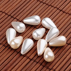 Color mezclado Cuentas de perlas de imitación acrílicas en forma de lágrima, color mezclado, 13.5x7.5 mm, Agujero: 1 mm, sobre 1105 unidades / 500 g