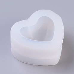 White Silicone Molds, Resin Casting Molds, For UV Resin, Epoxy Resin Jewelry Making, Heart, White, 48x53x26mm