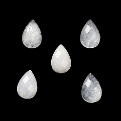 White Moonstone Natural White Moonstone Cabochons, Faceted Teardrop, 12.5~13x8.5~9x4.5~5mm