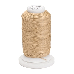 PeachPuff Waxed Polyester Cord, Flat, PeachPuff, 1mm, about 76.55 yards(70m)/roll