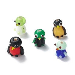 Mixed Color Handmade Lampwork Beads, Penguin, Mixed Color, 14~17x11~15x9~13mm, Hole: 2~2.5mm