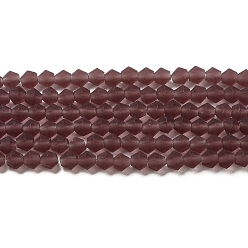 Rouge Indien Imitez des brins de perles de verre dépoli en cristal autrichien, AA grade, toupie avec facettes, rouge indien, 3x2.5mm, Trou: 0.7mm, Environ 162~185 pcs/chapelet, 13.15~14.61 pouce (33.4~37.1 cm)