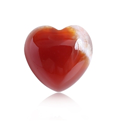 Cornaline Pierres de guérison naturelles de cornaline, coeur amour pierres, pierres de poche pour l'équilibrage du reiki, cœur, 15x15x10mm