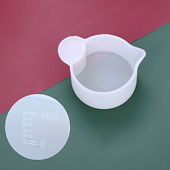 Clear Silicone Measuring Cups, for UV Resin & Epoxy Resin Craft Making, Clear, 46x35x20mm