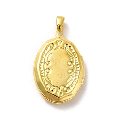 Oro Acumular colgantes medallón de latón chapado, oval, dorado, 24x16x4 mm, agujero: 4.5x3 mm, diámetro interior: 14.5x10 mm