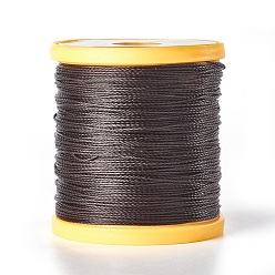 Coconut Brown Round Waxed Polyester Cord, Micro Macrame Cord, Leather Sewing Thread, for Bracelets Jewelry Making, Beading Crafting Macrame, Coconut Brown, 0.65mm, about 164.04 yards(150m)/roll