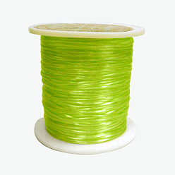 Verde Claro Cuerda de cristal elástica plana, hilo de cuentas elástico, para hacer la pulsera elástica, teñido, verde claro, 0.8 mm, aproximadamente 65.61 yardas (60 m) / rollo