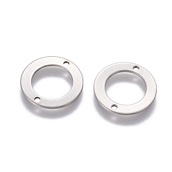 Color de Acero Inoxidable 201 conectores de eslabones de acero inoxidable, anillo, color acero inoxidable, 16x1 mm, agujero: 1.4 mm