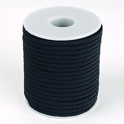 Prussian Blue Round Polyester Cords, Prussian Blue, 4mm, about 21.87 yards(20m)/roll