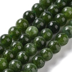 Green Dyed Natural Malaysia Jade Beads Strands, Round, Green, 6mm, Hole: 1mm, about 31pcs/strand, 7.48 inch(19cm)
